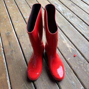 Columbia Rainey Tall Red Rubber Rain Boots BL1790-845 Women's 10 Made In USA